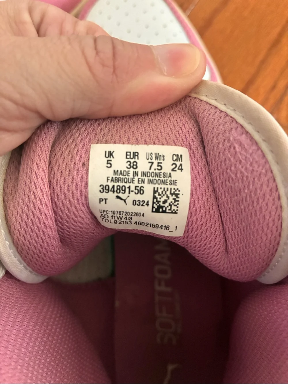 Puma Pink and White High Top Sneakers Rebound LayUp